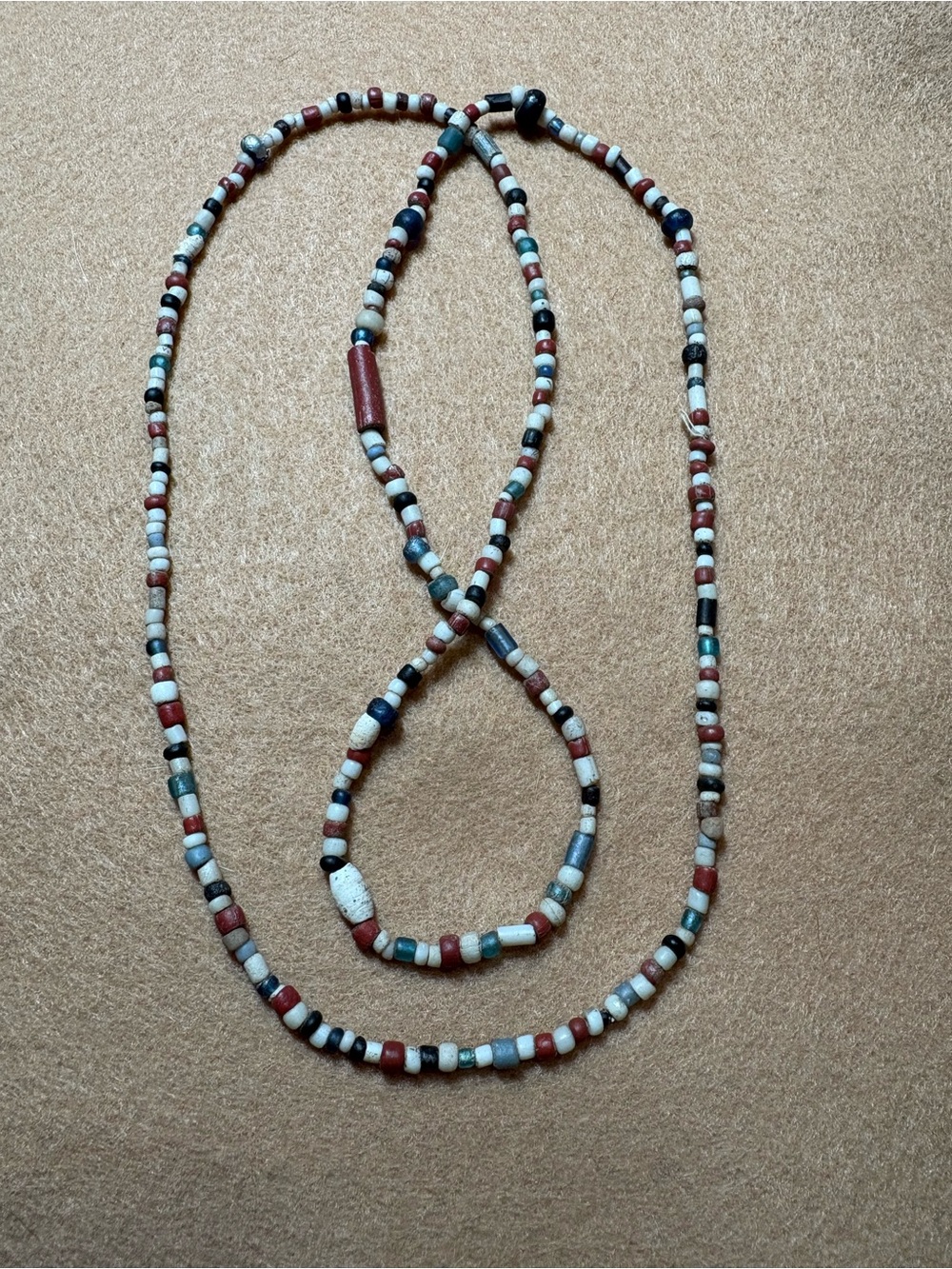Authentic Indian Multicolor Beaded Necklace from Nocona Texas. Over 75 years old